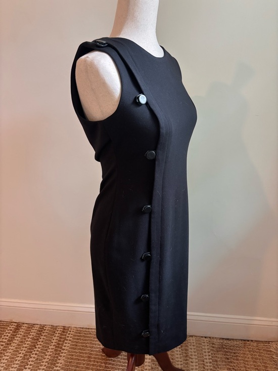 Calvin Klein Dresses & Skirts - Calvin Klein Black Sheath Dress Size 4 Sleeveless Side Button Detail Minimalist